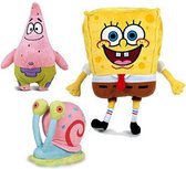 SpongeBob SquarePants Pluche Knuffel Set van 3! (20 cm) | Spongebob Plush Peluche | Patrick Ster, Gerrit de Slak & Spongebob! | Speelgoed knuffeldier knuffelpop voor kinderen
