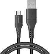 Accezz Kabel - Micro-USB naar USB A Kabel - 1 meter - Oplaadkabel - Zwart