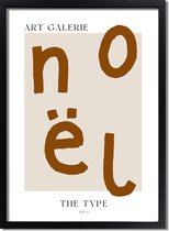 Kerstposter ART GALERIE NOEL - Terracotta A3 + fotolijst zwart 29,7x42cm