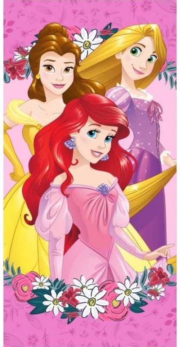 Princess handdoek - 100% katoen - Disney Prinsessen strandlaken - 140 x 70 cm.