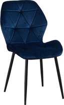 ZAZA Home Jane fluwelen eetkamerstoelen set van 4 Blauw