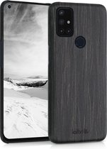 kalibri hoesje voor OnePlus Nord N10 5G - Beschermende telefoonhoes van hout - Slank smartphonehoesje in zwart