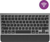 Delux K3300GX Ergonomisch Compact draadloos toetsenbord - 2.4ghz - Stille Scissors toetsen - Zwart - Met stoffen palmsteun - QWERTY/US