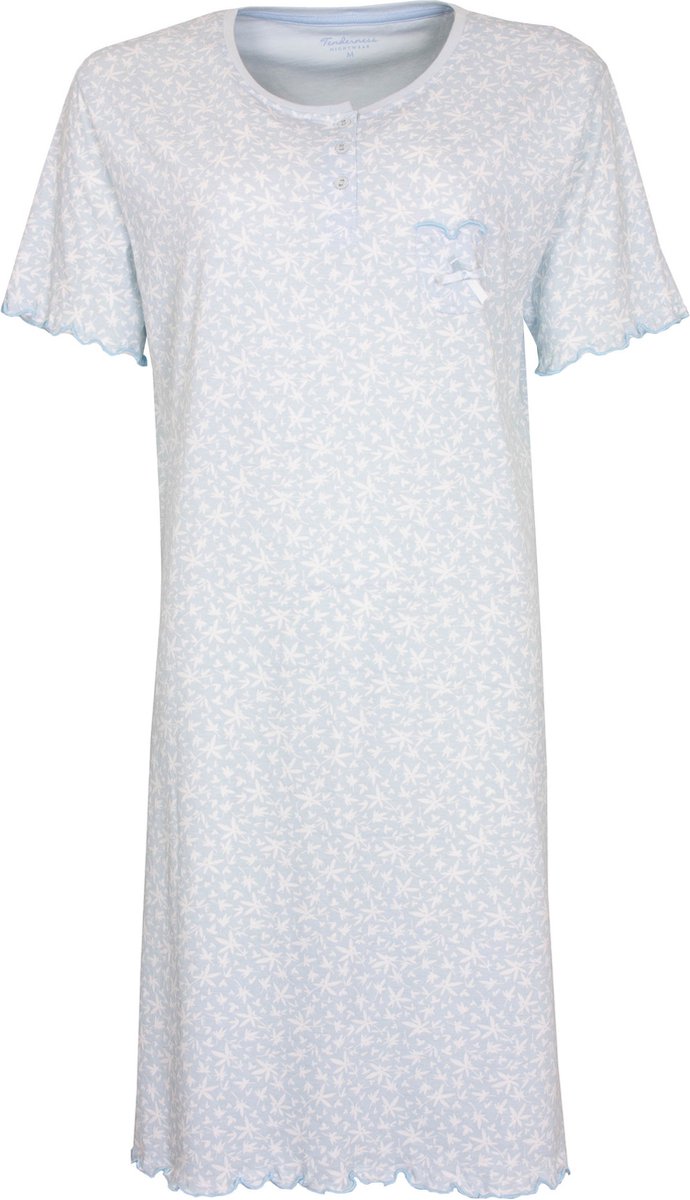 Tenderness Dames Nachthemd - 100% Katoen - Licht Blauw