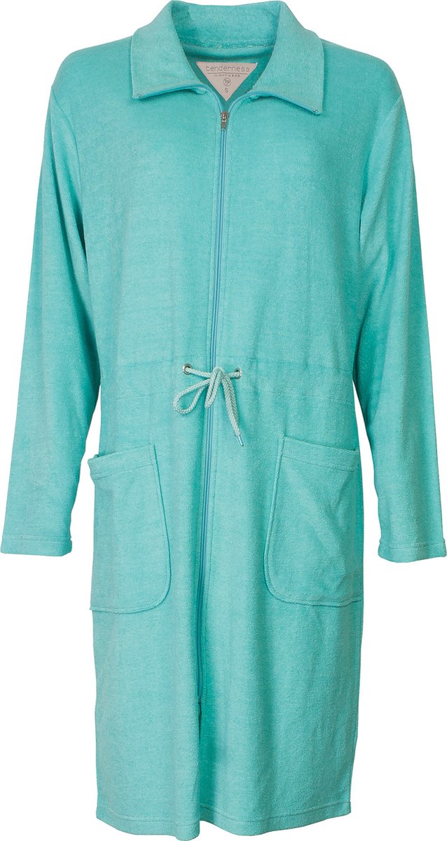 Tenderness Dames Badjas - Kamerjas - Badstof - Capri Blauw groen