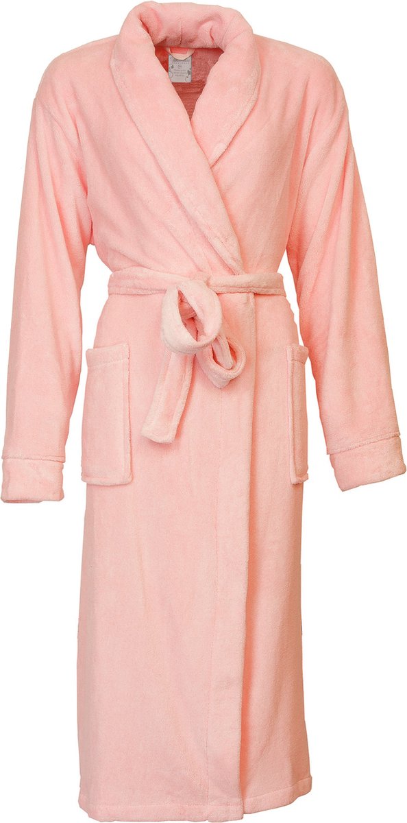 Tenderness Dames Badjas - Kamerjas - Fleece - Melange Roze - Maat L