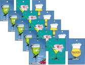 Cadeaulabel wijn - cadeaulabel bier - cocktail - minikaartje - gift tags - 15 stuks