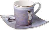 Goebel - Joaquin Sorolla | Kop en schotel Espresso Na zonsondergang | Porselein - 10cm - 100ml - met echt goud