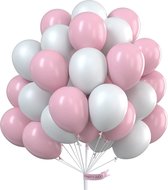 Roze, 100 stuks roze ballonnen van 30,5 cm (10 inch) ballonnen roze en witte  Ballonnenboog Set Feestdecoratie