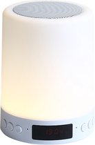 FRAMEHACK Wake Up Light Wekker - Draadloze Lamp met 5 LED Kleuren - Touch Led lamp - Draagbare speaker - Bleutooth luidspreker - Aux functie - Nachtlampje - Cilinder vormig