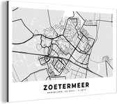 Wanddecoratie Metaal - Aluminium Schilderij Industrieel - Plattegrond - Zoetermeer - Nederland - 90x60 cm - Dibond - Foto op aluminium - Industriële muurdecoratie - Voor de woonkamer/slaapkamer - Stadskaart