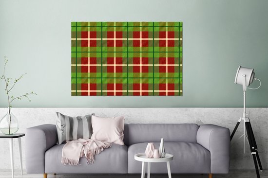 Décoration murale Métal - Peinture Aluminium Industriel - Plaid - Vert - Motifs - 180x120 cm - Dibond - Photo sur aluminium - Décoration murale industrielle - Pour le salon/chambre