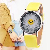 POWERZ® Design horloge, rond geel bloem