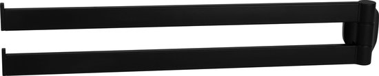 GDRN - 2 Armig Stang - Handoekrek - 35 cm - Mat Zwart - RVS - Inclusief montagemateriaal