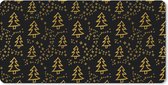Bureau onderlegger - Muismat - Bureau mat - Kerstboom - Black en gold - Patronen - 80x40 cm
