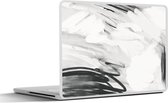 Laptop sticker - 14 inch - Zwart - Wit - Grijs - Abstract - 32x5x23x5cm - Laptopstickers - Laptop skin - Cover