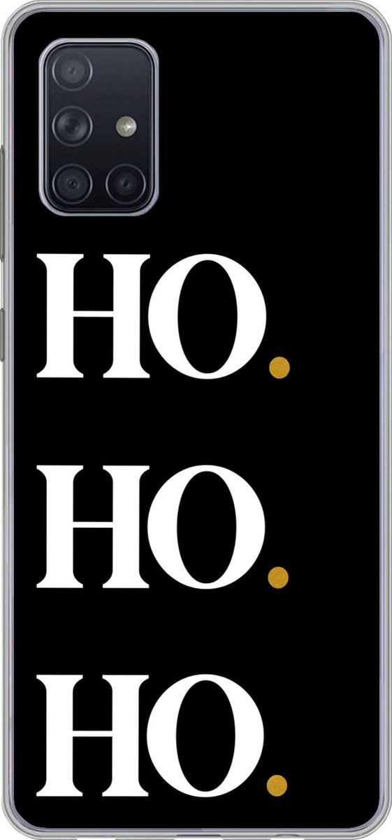 Telefoonhoesje Geschikt voor Samsung Galaxy A51 5G hoesje - Kerstmis - Kerstman - Spreuken - Ho ho ho - Quotes - Siliconen Telefoonhoesje Telefoonhoesje