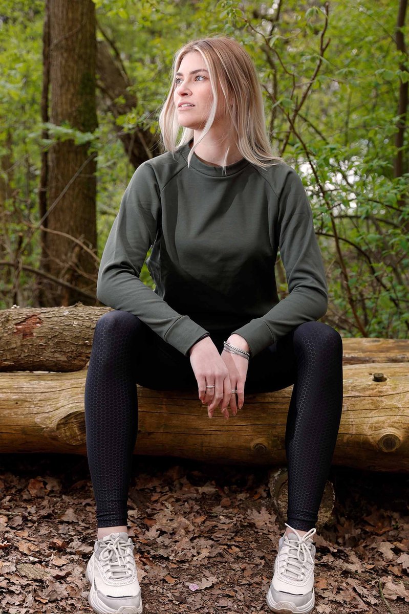 REVIVE Sundown sweater kleur . Heerlijk warm met 2 zijzakken met rits en reflecterende tape. Donkergroen