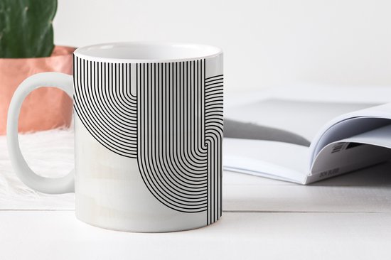 Tasse - Tasse à café - Art - Zwart - Wit - Tasses - 350 ML - Tasse - Tasses à café - Tasse à thé - Décoration Sinterklaas - Cadeaux pour enfants - Cadeaux chaussures Sinterklaas