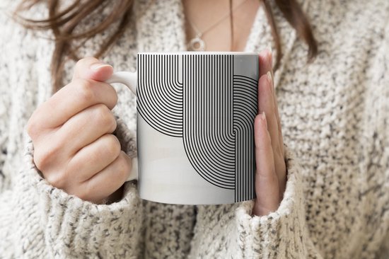 Tasse - Tasse à café - Art - Zwart - Wit - Tasses - 350 ML - Tasse - Tasses à café - Tasse à thé - Décoration Sinterklaas - Cadeaux pour enfants - Cadeaux chaussures Sinterklaas