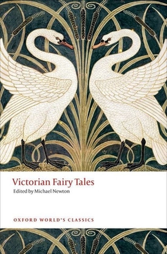Victorian Fairy Tales, geredigeerd door Michael Newton, met twee witte zwanen en gouden decoratieve planten.