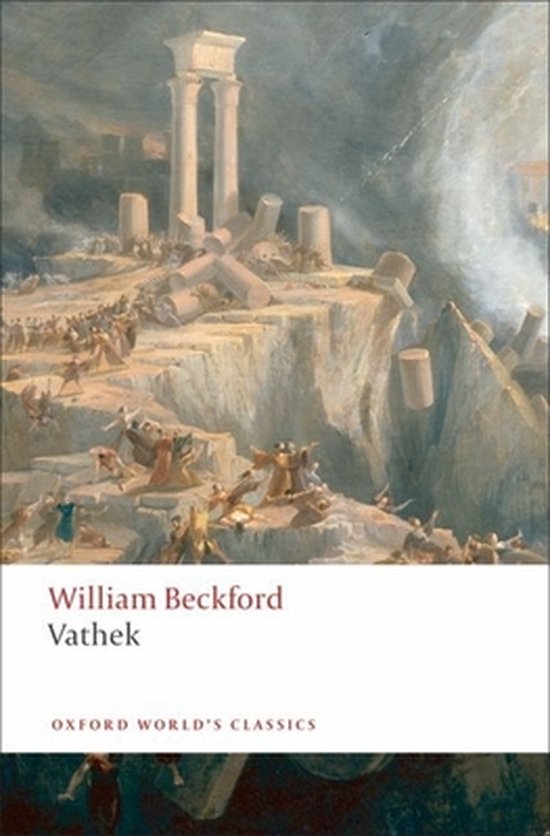 Boekomslag van Vathek van William Beckford, met een schilderij van een apocalyptische ruïne.