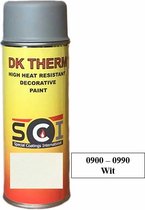 DK Therm Hittebestendige Verf Serie 900 - Spuitbus 400 ml - Bestendig tot 900 °C - 990 Wit