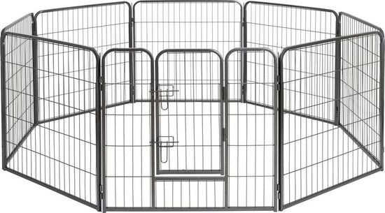 Top Kwaliteit Puppy ren 8 delen zwart - 100cm Hoog