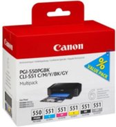 Canon PGI-550 / CLI-551 - Inktcartridge / Zwart / Geel / Magenta / Cyaan / Pigment Zwart / Grijs