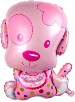 Honden puppy folie ballon girl - hond - puppy - roze - folie ballon - huisdier - baby