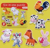 6-in-1 Kinderpuzzel - Boerderijdieren - 28 stukjes - vanaf 4 jaar