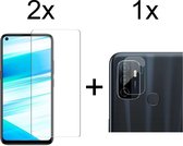 Beschermglas Oppo A53s Screenprotector 2 stuks - Oppo A53s Screen Protector Camera - 1 stuk