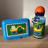 Graafmachine / kraan lunchbox met grote RVS drinkfles / drinkbeker - Die spiegelburg serie Later als ik groot ben ...