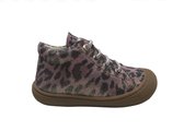 Chaussures en cuir imprimé léopard rose métallisé Naturino Lace Bumper Cocoon Pink taille 20