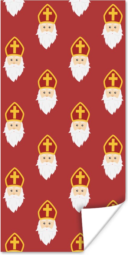 Poster Sint - Sinterklaas - Mijter - Kinderen - Jongens - Meisjes - Kind - 60x120 cm