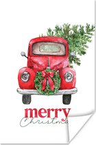 Affiche de Noël - Voiture - Citations - Joyeux Noël - Dictons - 120x180 cm XXL - Décorations de Noël - Décoration de Noël pour l'intérieur - Noël