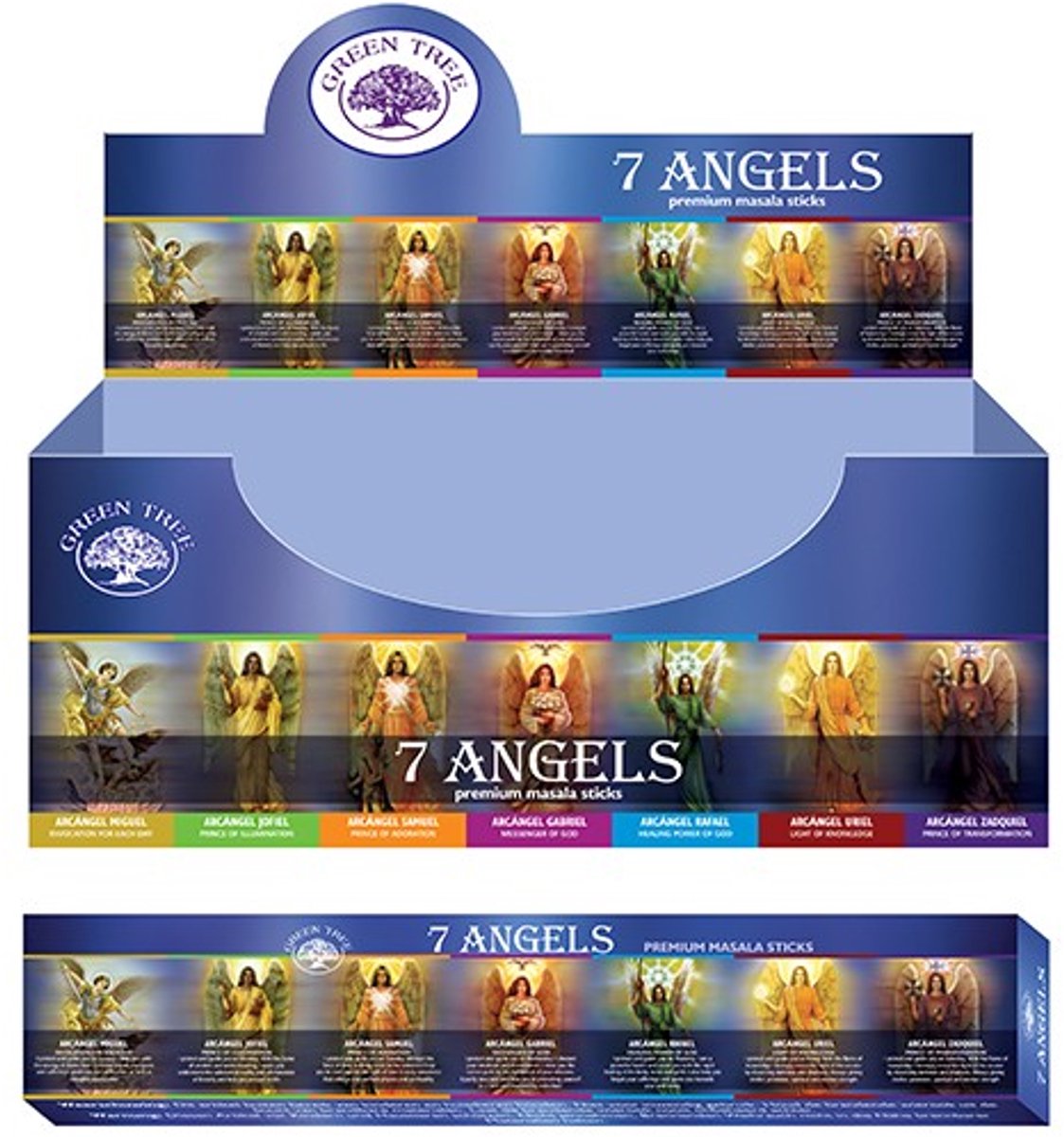 Green Tree Candle 7 Angels Green Tree wierook – 180 geurstokjes van 15 gram - Gems and Giftshop Multicolor