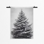 Wandkleed Kerstboom Vintage Wit 150x200 cm
