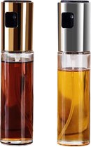 Daris Keuken Olijfolie Sprayfles – 100ml – Lekvrij – Waterbestendig – 18 cm – RVS - Glas