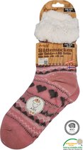 Antonio Huissokken - Huissokken Hartjes - Roze Grijs - Dames - Antislip ABS - One Size (35-42) - Hüttensocken - Warme Sokken - Warme Huissok