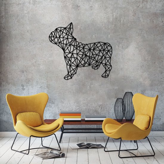 Franse Bulldog - Geometrisch  52 x 47 cm