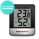 Thermpro - Hygrometer - Digitaal Weerstation Luchtvochtigheidsmeter binnen - Analoog - Inclusief Batterij - Zwart