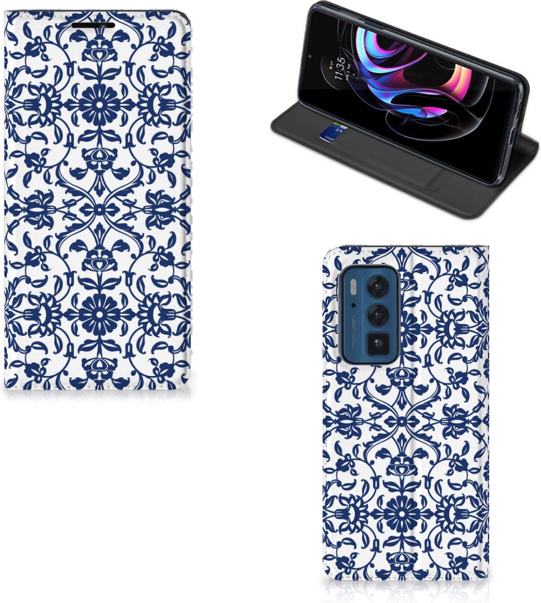 Motorola Edge 20 Pro Smart Cover Flower Blue