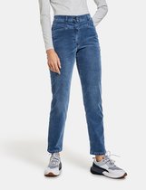 GERRY WEBER Dames Broek met fluweelachtige touch Blue Velvet with use Effect-44