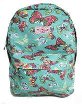 Miss Melody BUTTERFLY Rugzak Rugtas School Werk Tas A4 Canvas Vlinders Mint