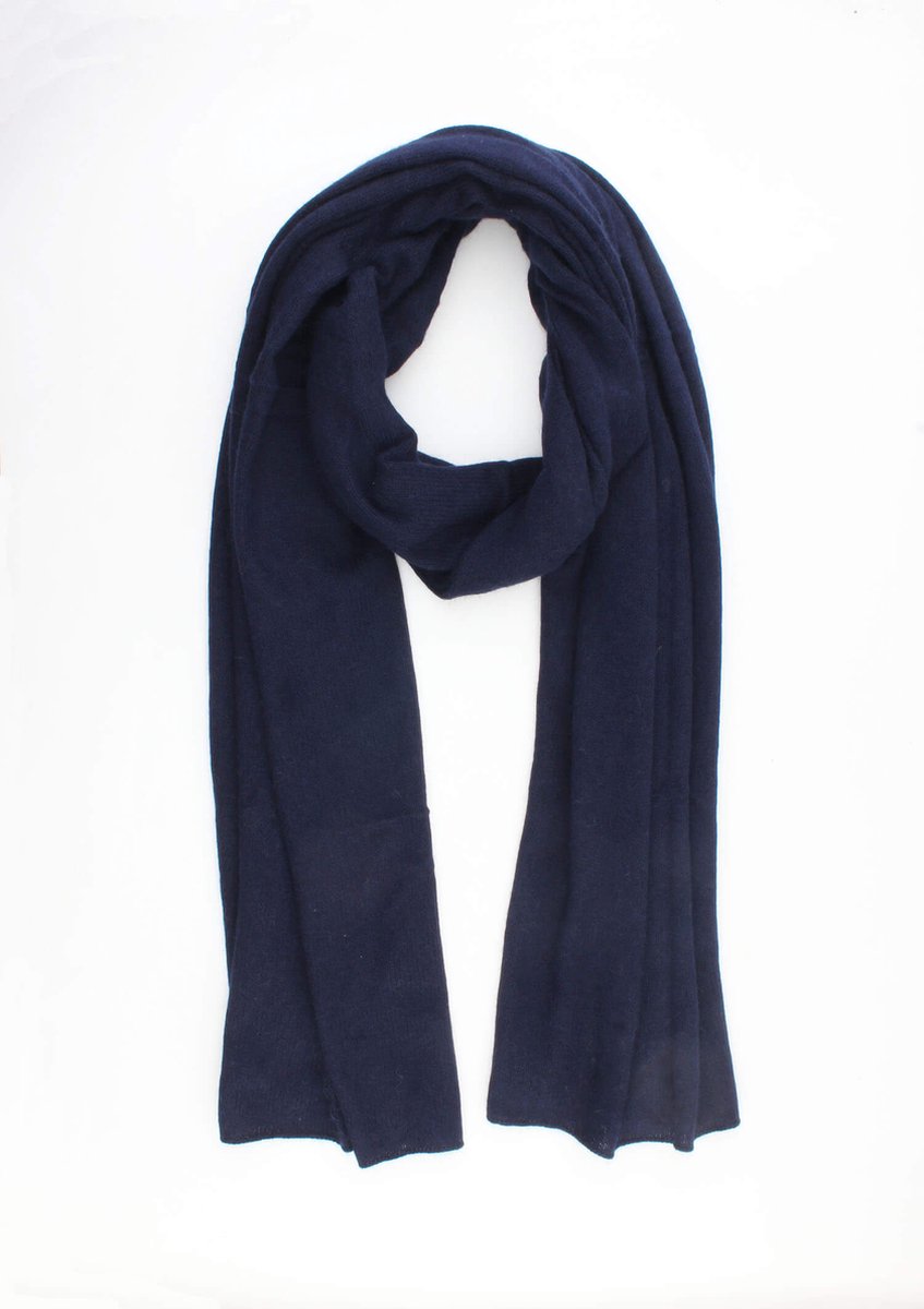 Coco cashmere scarf- valentijn cadeautje voor hem- Omslagdoek-Fijn gebreide kasjmier sjaal- Uni- Cadeau voor man- Cadeau voor vrouw- Cosy chic-Navy
