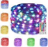 Lichtketting | Kerstverlichting | Lichtsnoer | 10 Meter | 100 LEDS | 16 Kleuren | 7 Standen | Timerfunctie | Waterdicht | Binnen/Buiten | Afstandsbediening | USB | Koperdraad