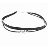 Choker Trendy Suède - Zwart/Zilverkleurig