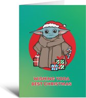 Wenskaart - Yoda Xmas - Kerstkaarten - Kerst - Cadeau - Kerst versiering - Kerstman - Decoratie - Geschenk
