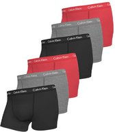 Calvin Klein 6-pack trunk boxershorts grijs/rood/zwart